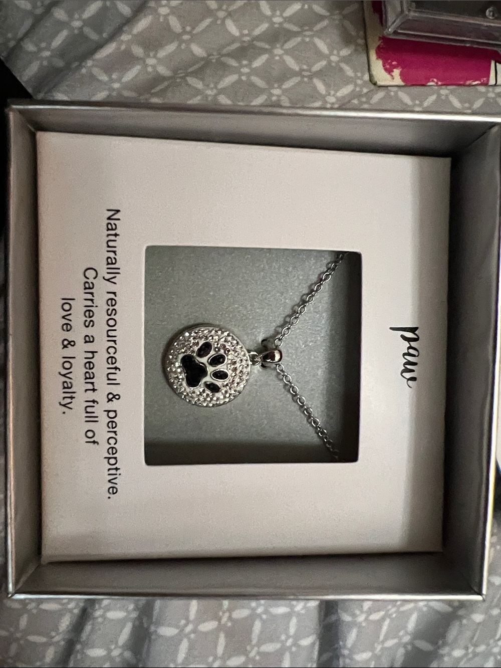 Paw Paw Print Pendant Necklace - Silver